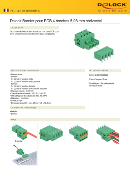 DeLOCK 66506 Terminal block set for PCB 4 pin 5.08 mm pitch horizontal Fiche technique