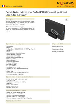 DeLOCK 42626 External Enclosure for 3.5″ SATA HDD Fiche technique