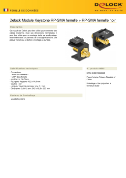 DeLOCK 86865 Keystone Module RP-SMA female > RP-SMA female black Fiche technique