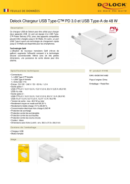 DeLOCK 41448 USB Charger USB Type-C™ PD 3.0 and USB Type-A Fiche technique