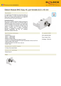 DeLOCK 81336 Easy 45 Module BNC female port 22.5 x 45 mm Fiche technique