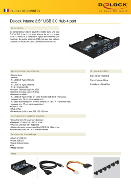 DeLOCK 63961 Internal 3.5″ USB 3.0 Hub 4 port Fiche technique