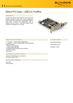 DeLOCK 89155 PCI Card > USB 2.0, FireWire Fiche technique