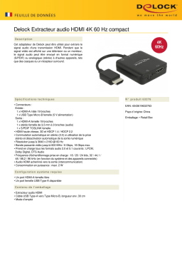 DeLOCK 63276 HDMI Audio Extractor 4K 60 Hz compact Fiche technique