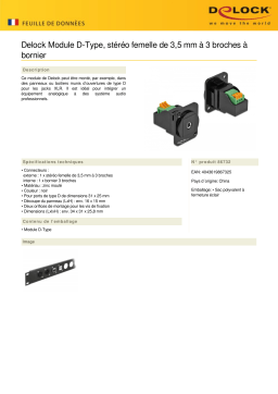 DeLOCK 86732 D-Type Module 3.5 mm 3 pin stereo jack female to terminal block Fiche technique