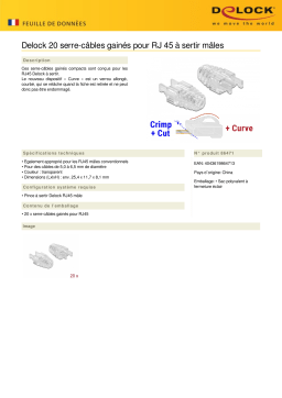 DeLOCK 86471 Strain Relief Boot for RJ45 Crimp+Cut+Curve plug 20 pieces Fiche technique