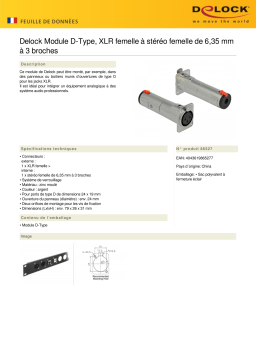 DeLOCK 86527 D-Type Module XLR jack to 6.35 mm 3 pin stereo jack female Fiche technique