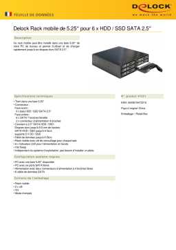 DeLOCK 47221 5.25″ Mobile Rack for 6 x 2.5″ SATA HDD / SSD Fiche technique