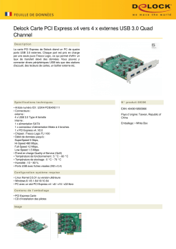 DeLOCK 89396 PCI Express x4 Card to 4 x external USB 3.0 Quad Channel Fiche technique