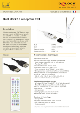 DeLOCK 61778 USB 2.0 Dual DVB-T Receiver Fiche technique