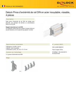 DeLOCK 66231 DIN Rail End Clamp Stainless Steel screwable 4 pieces Fiche technique