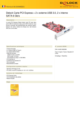 DeLOCK 89299 PCI Express Card > 2 x external USB 3.0, 2 x internal SATA 6 Gb/s Fiche technique