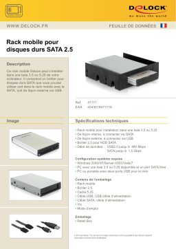 DeLOCK 47171 Mobile Rack for 2.5 SATA hard drives Fiche technique