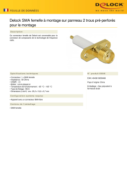 DeLOCK 65846 SMA jack panel-mount 2 prepunched holes for mounting Fiche technique