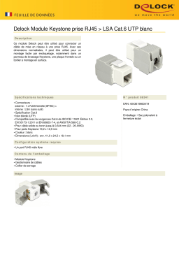 DeLOCK 86341 Keystone Module RJ45 jack > LSA Cat.6 UTP white Fiche technique