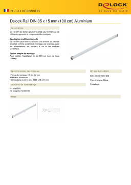 DeLOCK 66184 DIN Rail 35 x 15 mm (100 cm) Aluminium Fiche technique