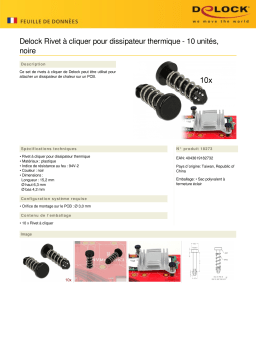 DeLOCK 18273 Snap Rivet for heat sink - set 10 pieces black Fiche technique