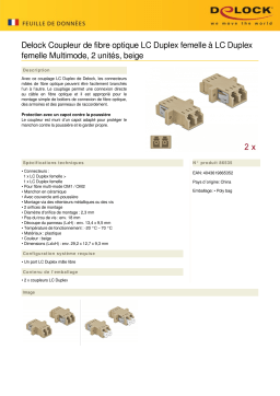 DeLOCK 86535 Optical Fiber Coupler LC Duplex female to LC Duplex female Multi-mode 2 pieces beige Fiche technique