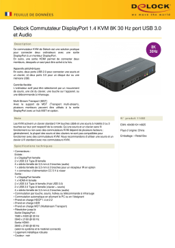 DeLOCK 11482 DisplayPort 1.4 KVM Switch 8K 30 Hz Fiche technique