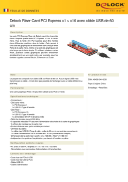 DeLOCK 41423 Riser Card PCI Express x1 > x16 Fiche technique