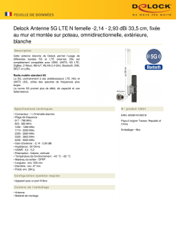 DeLOCK 12631 5G LTE Antenna N jack -2.14 - 2.93 dBi 33.5 cm fixed wall and pole mounting omnidirectional outdoor white Fiche technique