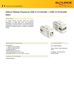 DeLOCK 86320 Keystone Module USB 2.0 A female > USB 2.0 B female white Fiche technique