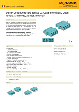 DeLOCK 86541 Optical Fiber Coupler LC Quad female to LC Quad female Multi-mode 2 pieces light blue Fiche technique