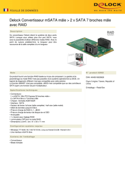 DeLOCK 62962 Converter mSATA male > 2 x SATA 7 pin male Fiche technique