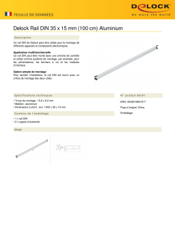 DeLOCK 66181 DIN Rail 35 x 15 mm (100 cm) Aluminium Fiche technique