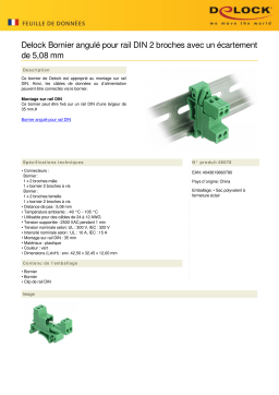 DeLOCK 66078 Terminal Block Set for DIN Rail 2 pin Fiche technique