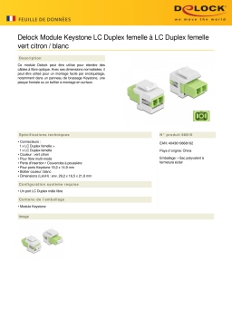 DeLOCK 86816 Keystone Module LC Duplex female to LC Duplex female limegreen / white Fiche technique