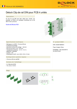 DeLOCK 65961 DIN rail clip for PCB 4 pieces Fiche technique