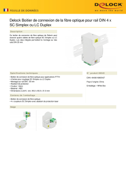 DeLOCK 86543 Optical Fiber Connection Box for DIN Rail 4 x SC Simplex or LC Duplex Fiche technique