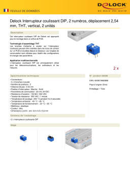 DeLOCK 66089 DIP sliding switch 2-digit 2.54 mm pitch THT vertical blue 2 pieces Fiche technique