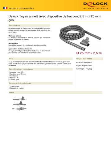 DeLOCK 18845 Spiral Hose Fiche technique | Fixfr