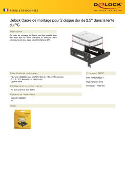 DeLOCK 18207 Installation frame for 2 x 2.5″ HDD into the PC slot Fiche technique