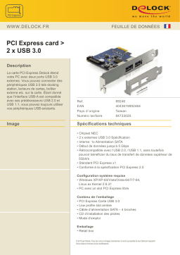 DeLOCK 89246 PCI Express card > 2 x USB 3.0 Fiche technique