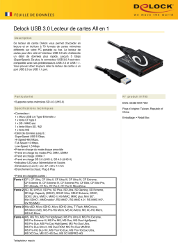 DeLOCK 91705 USB 3.0 Card Reader All in 1 Fiche technique