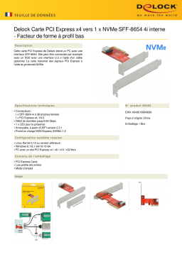 DeLOCK 90483 PCI Express x4 Card to 1 x internal SFF-8654 4i NVMe - Low Profile Form Factor Fiche technique
