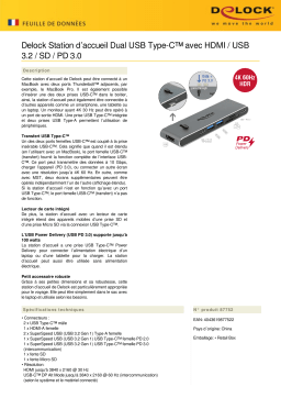 DeLOCK 87752 Docking Station Dual USB Type-C™ Fiche technique