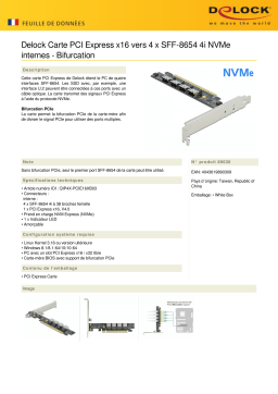 DeLOCK 89030 PCI Express x16 Card to 4 x internal SFF-8654 4i NVMe - Bifurcation Fiche technique