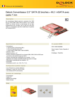 DeLOCK 62859 2.5″ Converter SATA 22 pin > M.2 / mSATA Fiche technique