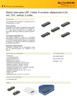 DeLOCK 66307 DIP switch Tri-State 8-digit 2.54 mm pitch THT vertical black 5 pieces Fiche technique