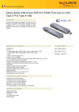 DeLOCK 42616 External Enclosure for M.2 NVME PCIe SSD Fiche technique