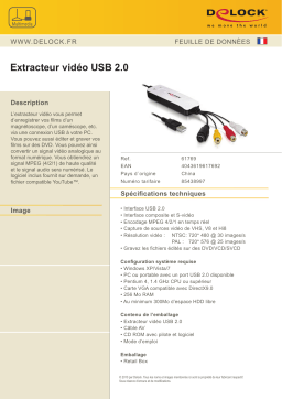 DeLOCK 61769 USB 2.0 Video Grabber Fiche technique