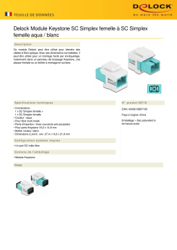 DeLOCK 86716 Keystone Module SC Simplex female to SC Simplex female aqua / white Fiche technique