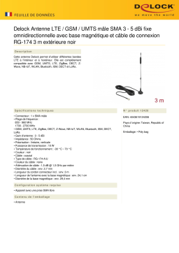 DeLOCK 12420 LTE / GSM / UMTS Antenna SMA plug 3 - 5 dBi fixed omnidirectional Fiche technique