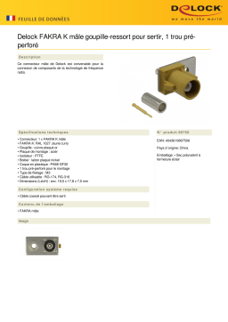 DeLOCK 89750 FAKRA K plug spring pin for crimping 1 prepunched hole Fiche technique