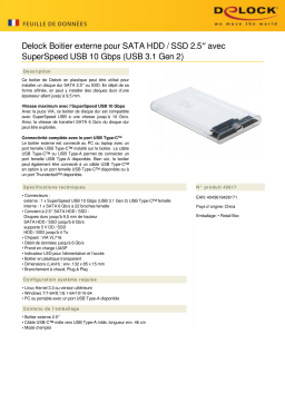 DeLOCK 42617 External Enclosure for 2.5″ SATA HDD / SSD Fiche technique