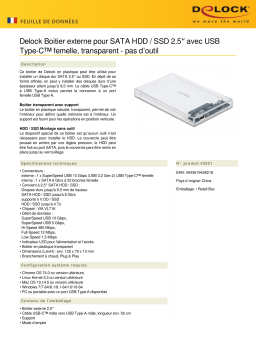 DeLOCK 42621 External Enclosure for 2.5″ SATA HDD / SSD Fiche technique